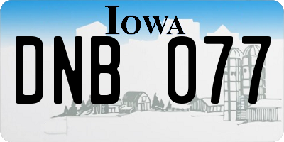 IA license plate DNB077