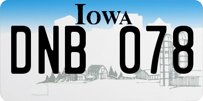 IA license plate DNB078
