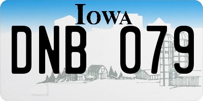 IA license plate DNB079