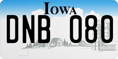 IA license plate DNB080