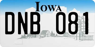 IA license plate DNB081