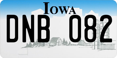 IA license plate DNB082