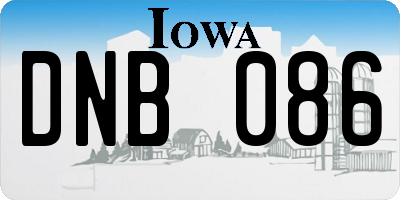 IA license plate DNB086