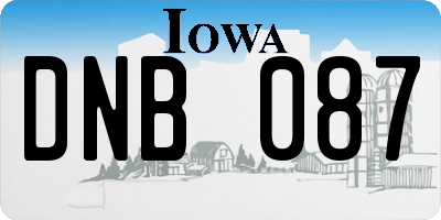 IA license plate DNB087