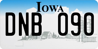 IA license plate DNB090