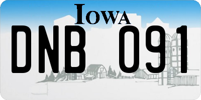 IA license plate DNB091