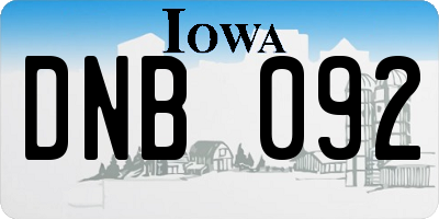 IA license plate DNB092