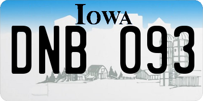 IA license plate DNB093