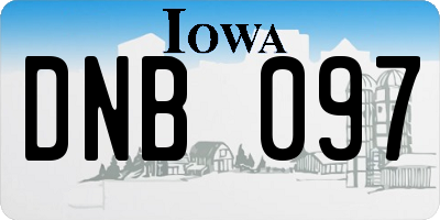 IA license plate DNB097