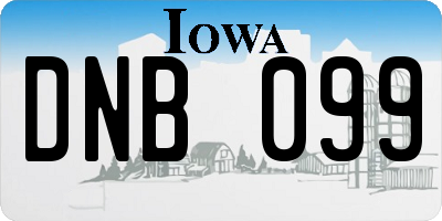 IA license plate DNB099
