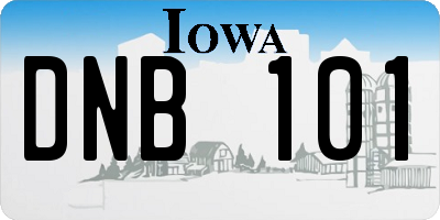 IA license plate DNB101