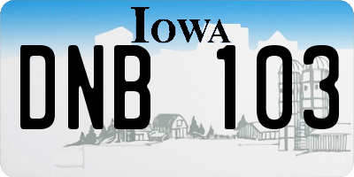 IA license plate DNB103