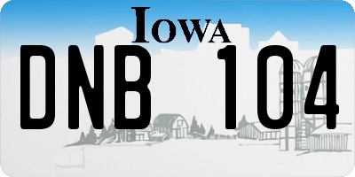 IA license plate DNB104