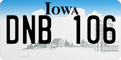 IA license plate DNB106