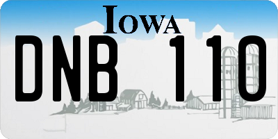 IA license plate DNB110