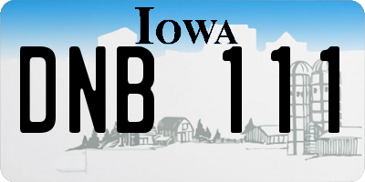 IA license plate DNB111