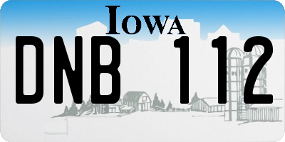 IA license plate DNB112