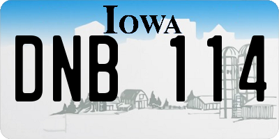 IA license plate DNB114