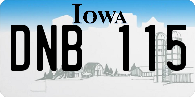IA license plate DNB115