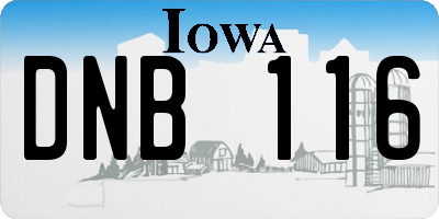 IA license plate DNB116