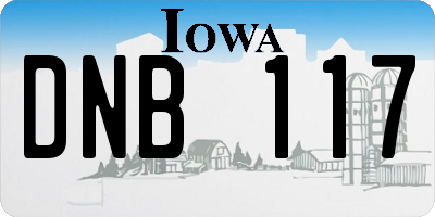 IA license plate DNB117