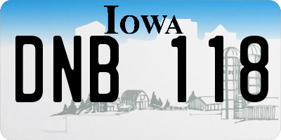 IA license plate DNB118