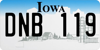 IA license plate DNB119
