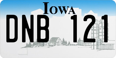 IA license plate DNB121