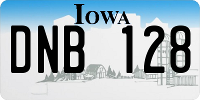 IA license plate DNB128