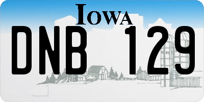IA license plate DNB129