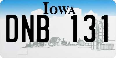 IA license plate DNB131