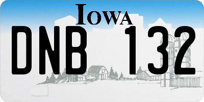 IA license plate DNB132