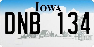 IA license plate DNB134