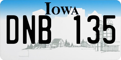 IA license plate DNB135