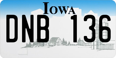 IA license plate DNB136
