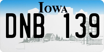 IA license plate DNB139