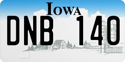 IA license plate DNB140