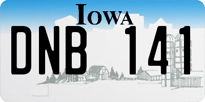 IA license plate DNB141