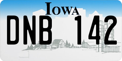 IA license plate DNB142