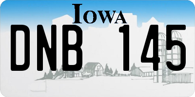 IA license plate DNB145