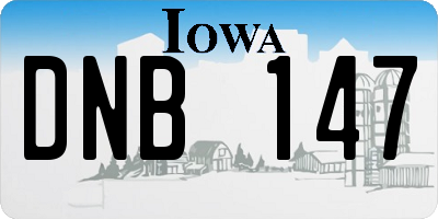 IA license plate DNB147