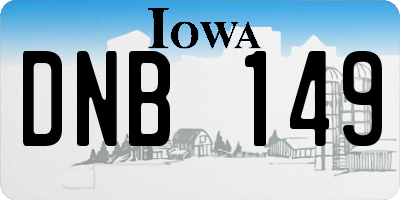 IA license plate DNB149