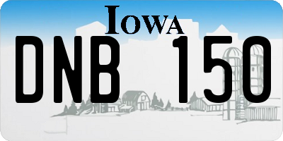IA license plate DNB150