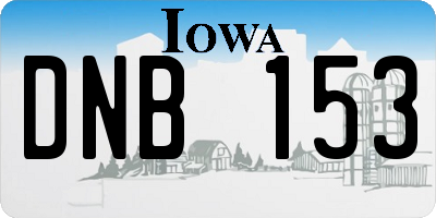 IA license plate DNB153