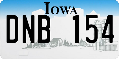 IA license plate DNB154