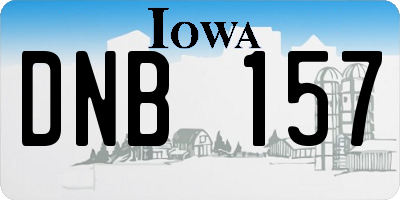 IA license plate DNB157