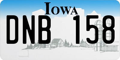 IA license plate DNB158