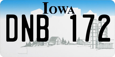 IA license plate DNB172