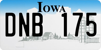 IA license plate DNB175