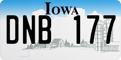 IA license plate DNB177